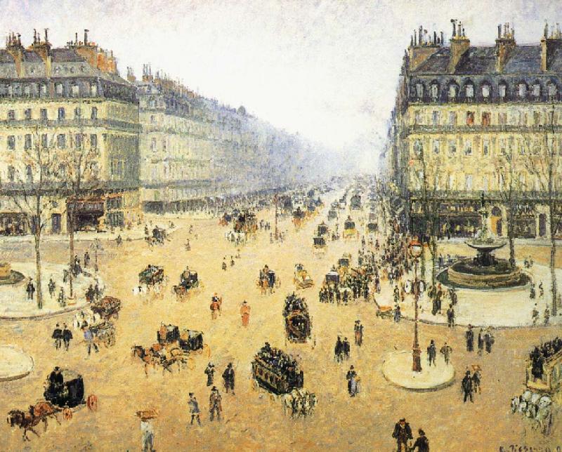Camille Pissarro Mist of the French Theater Square France oil painting art